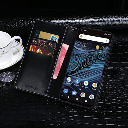 For ZTE Blade X1 5G idewei Crocodile Texture Horizontal Flip Leather Case with Holder & Card Slots & Wallet(Black) by idewei