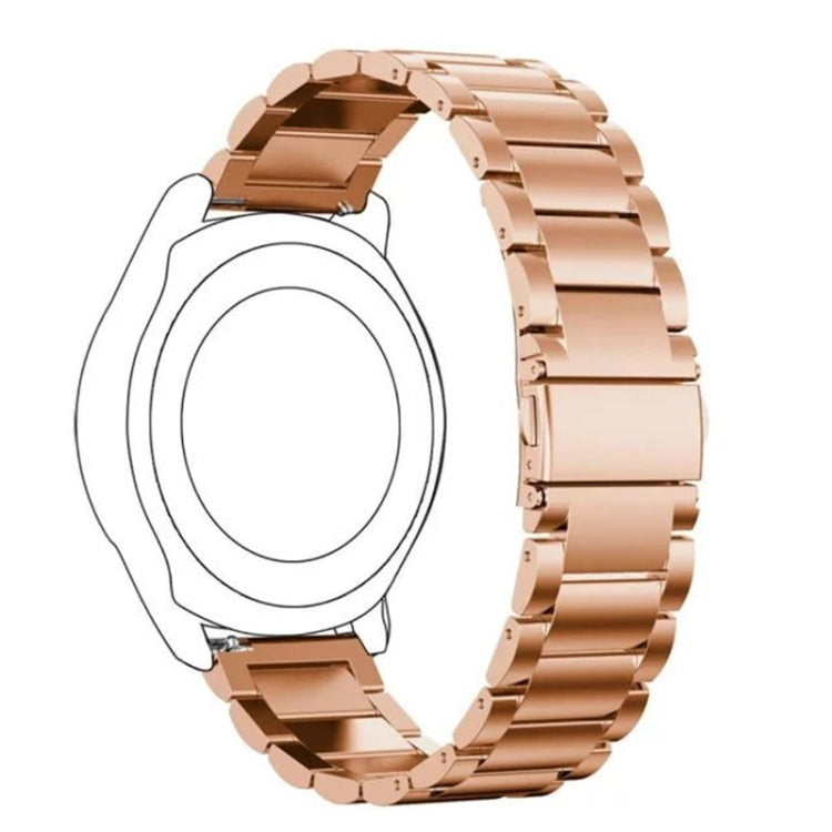 20mm Three Flat Buckle Stainless Steel Replacement Watchband for Samsung Galaxy Watch Active 2 / Amazfit GTS 2(Rose Gold) by bashfashion