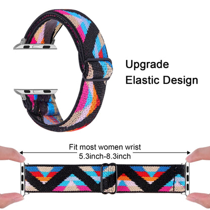 Elastic Watch Band For Apple Watch Ultra 49mm&Watch Ultra 2 49mm / Series 9&8&7 45mm / SE 3&SE 2&6&SE&5&4 44mm / 3&2&1 42mm(10) by bashfashion