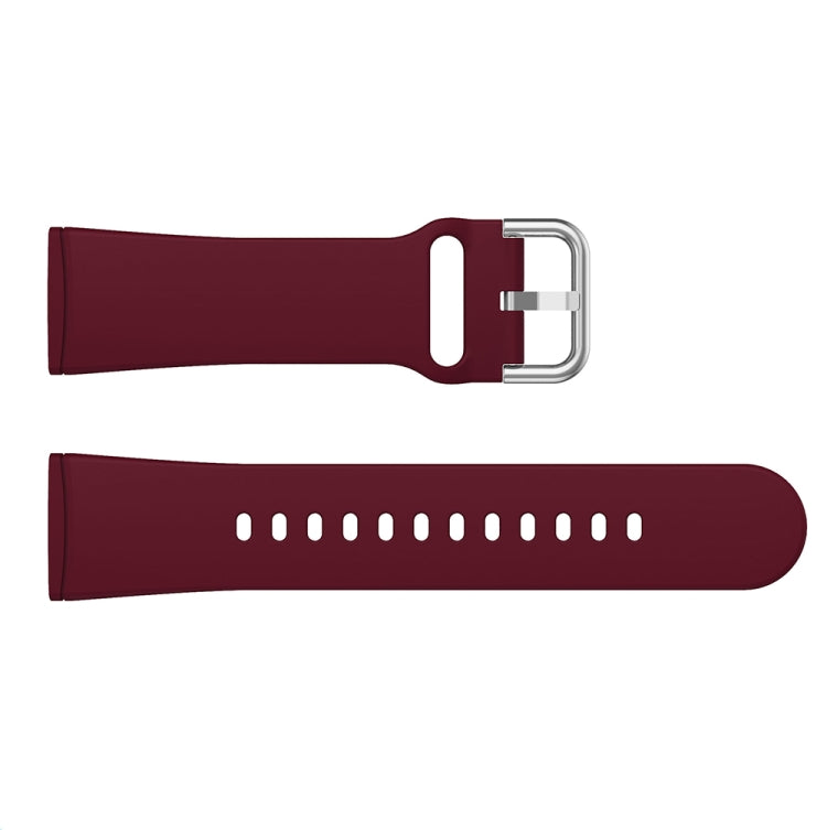 For Fitbit Versa 3 Silicone Watch Band(Wine Red) by bashfashion