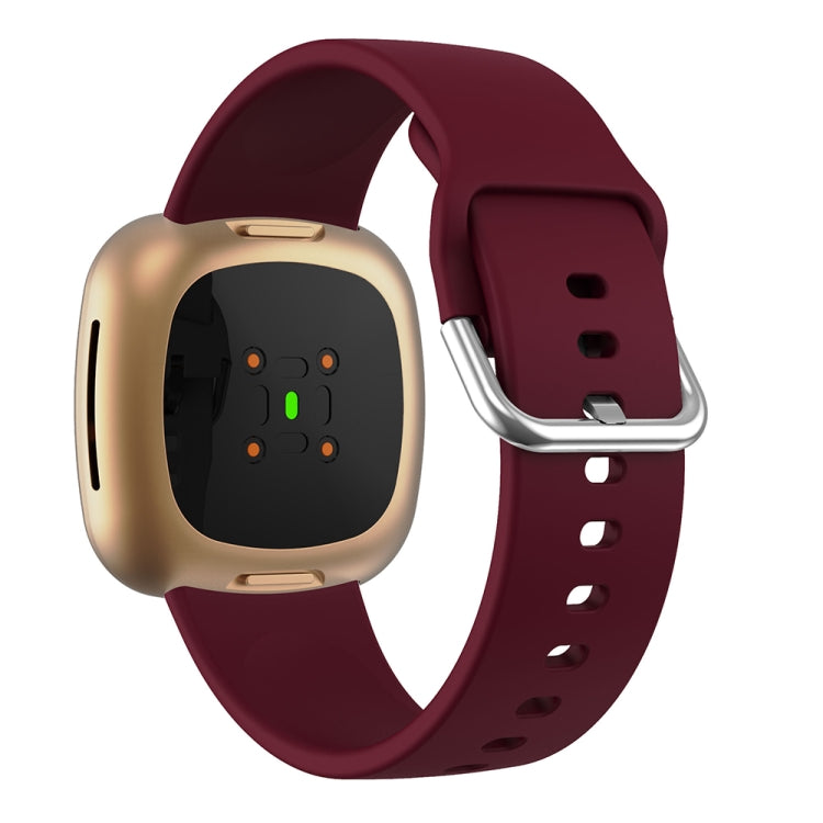 For Fitbit Versa 3 Silicone Watch Band(Wine Red) by bashfashion