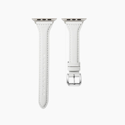 Universal T-shaped Thin Leather Watch Band For Apple Watch Series 7 41mm / 6 & SE & 5 & 4 40mm / 3 & 2 & 1 38mm(White) by bashfashion