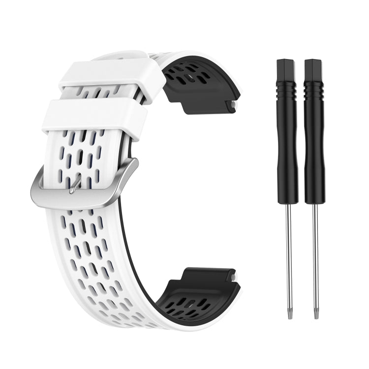 For Garmin Approach S2 / S4 Two-color Silicone Watch Band(White Black) by bashfashion