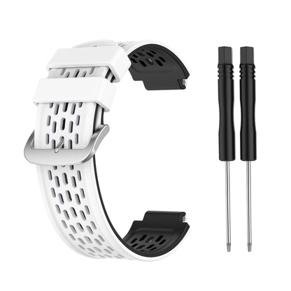 For Garmin Approach S2 / S4 Two-color Silicone Watch Band(White Black) by bashfashion