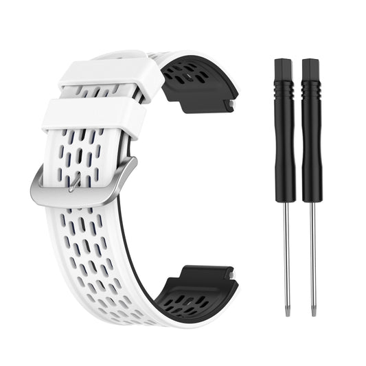 For Garmin Approach S2 / S4 Two-color Silicone Watch Band(White Black) by bashfashion