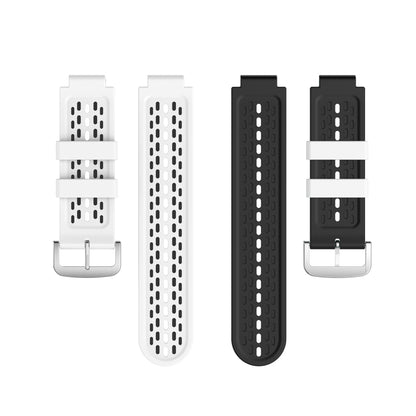 For Garmin Approach S2 / S4 Two-color Silicone Watch Band(White Black) by bashfashion