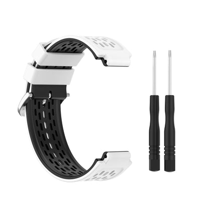 For Garmin Approach S2 / S4 Two-color Silicone Watch Band(White Black) by bashfashion