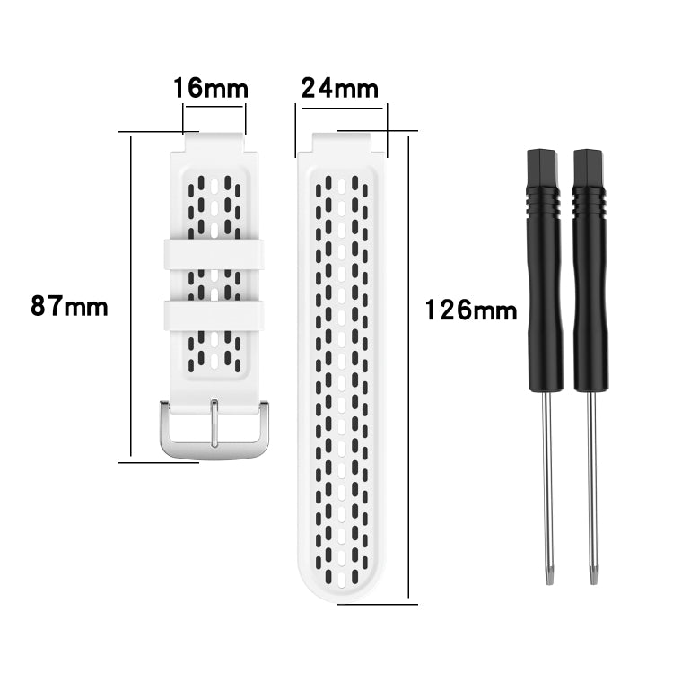 For Garmin Approach S2 / S4 Two-color Silicone Watch Band(White Black) by bashfashion