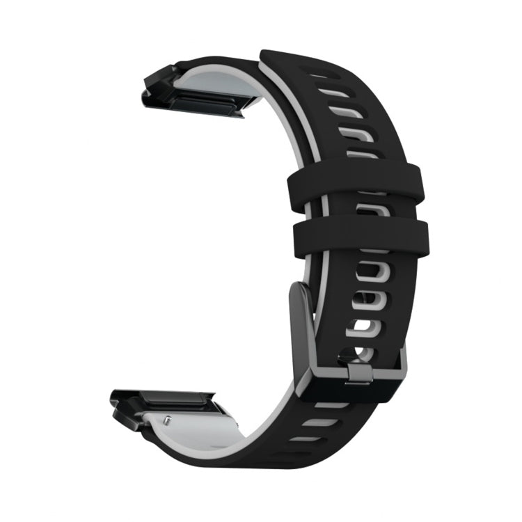 For Garmin Fenix 6X Two-color Silicone Quick Release Watch Band(Black Grey) by bashfashion