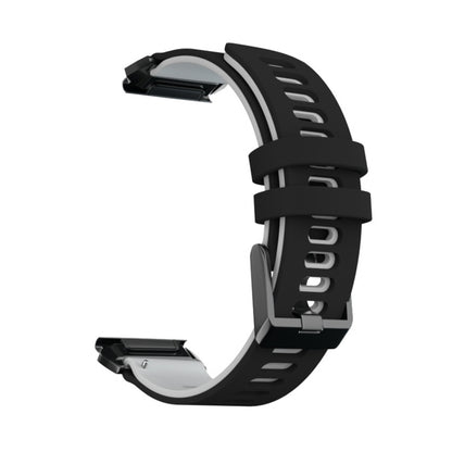 For Garmin Fenix 6X Two-color Silicone Quick Release Watch Band(Black Grey) by bashfashion