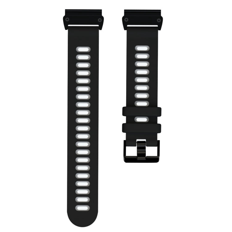 For Garmin Fenix 6X Two-color Silicone Quick Release Watch Band(Black Grey) by bashfashion