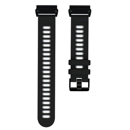 For Garmin Fenix 6X Two-color Silicone Quick Release Watch Band(Black Grey) by bashfashion