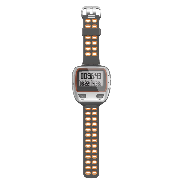 For Garmin Forerunner 310XT Two-color Silicone Watch Band(Grey Orange) by bashfashion
