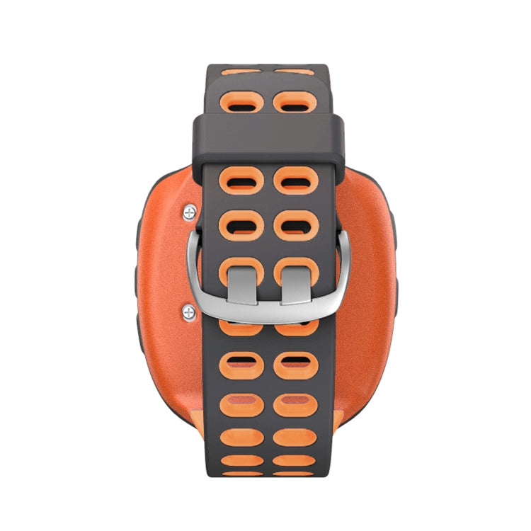 For Garmin Forerunner 310XT Two-color Silicone Watch Band(Grey Orange) by bashfashion