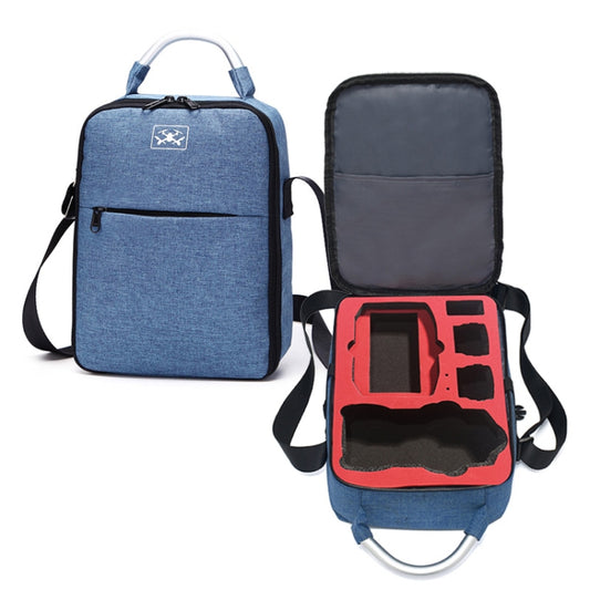 Shockproof Waterproof Single Shoulder Storage Travel Carrying Cover Case Box for DJI Air 2S(Blue+Red Liner) by bashfashion