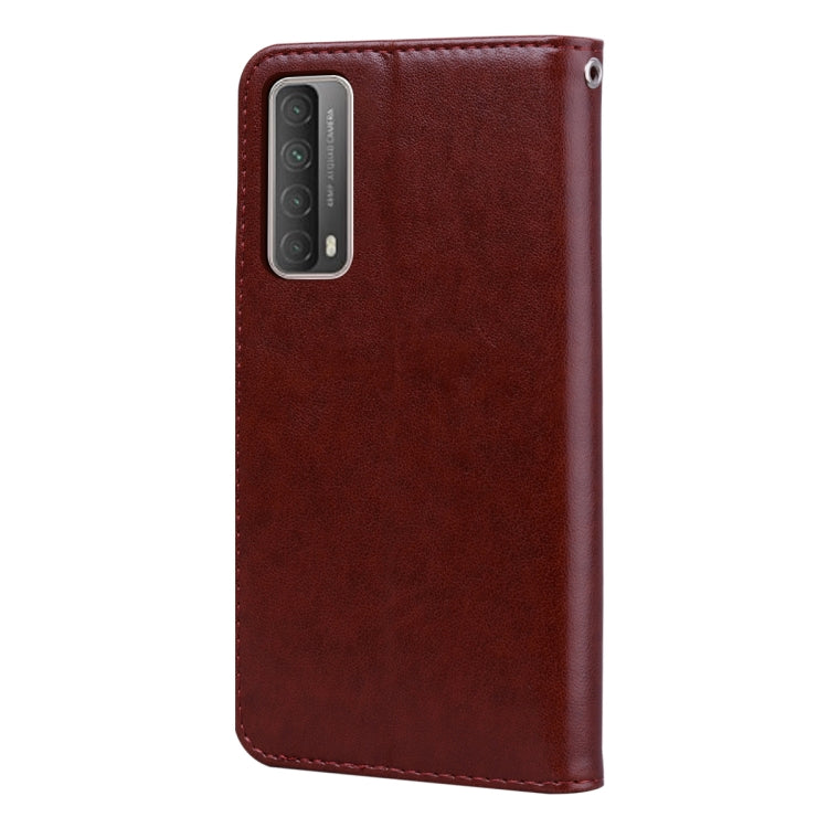 For Huawei P smart 2021 Rose Embossed Horizontal Flip PU Leather Case with Holder & Card Slots & Wallet(Brown) by AutSpace