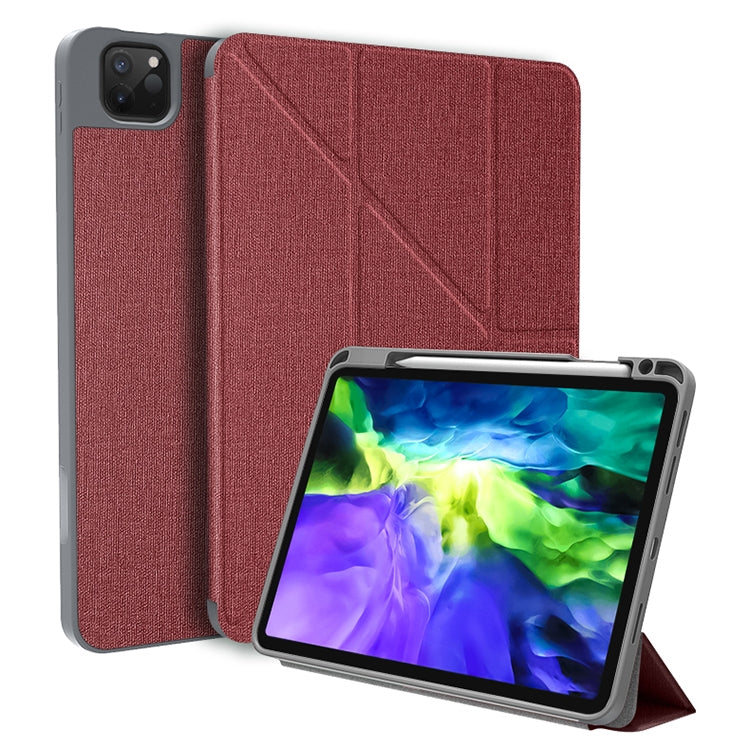 For iPad Pro 11 2022 / 2021 / 2020 Mutural Multi-fold Smart Leather Tablet Case(Red) by Mutural