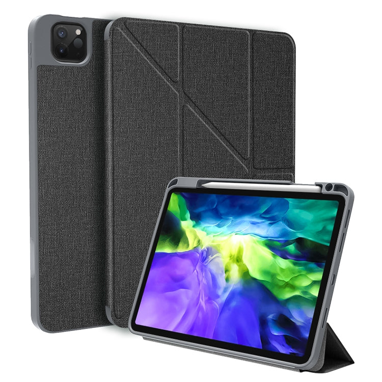 For iPad Pro 12.9 2022 / 2021 / 2020 Mutural Multi-fold Smart Leather Tablet Case(Black) by Mutural
