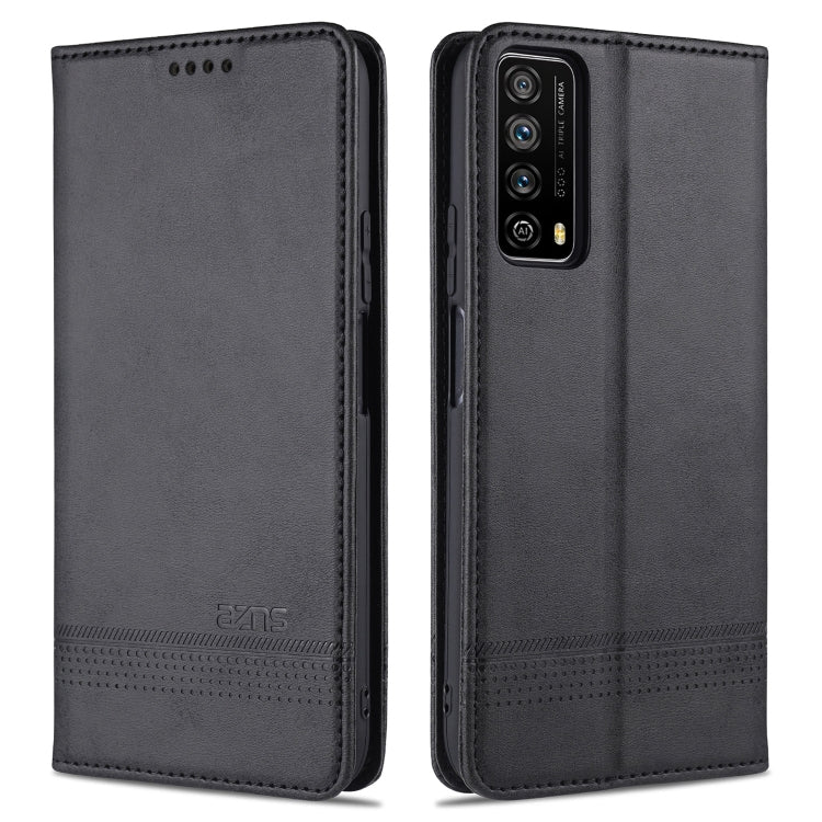 For Huawei P smart 2021 AZNS Magnetic Calf Texture Horizontal Flip Leather Case with Card Slots & Holder & Wallet(Black) by AutSpace