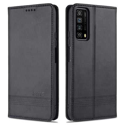 For Huawei P smart 2021 AZNS Magnetic Calf Texture Horizontal Flip Leather Case with Card Slots & Holder & Wallet(Black) by AutSpace