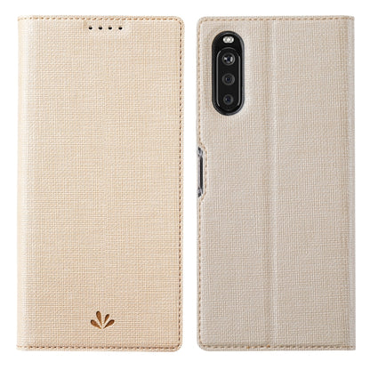 For Sony Xperia 10 III ViLi DMX Series Shockproof TPU + PU Leather Magnetic Attraction Horizontal Flip Case with Card Slot & Holder(Gold) by ViLi