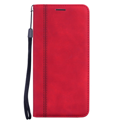 For Huawei P smart 2021 Frosted Business Magnetic Horizontal Flip PU Leather Case with Holder & Card Slot & Lanyard(Red) by AutSpace