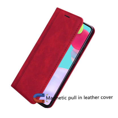 For Huawei P smart 2021 Frosted Business Magnetic Horizontal Flip PU Leather Case with Holder & Card Slot & Lanyard(Red) by AutSpace