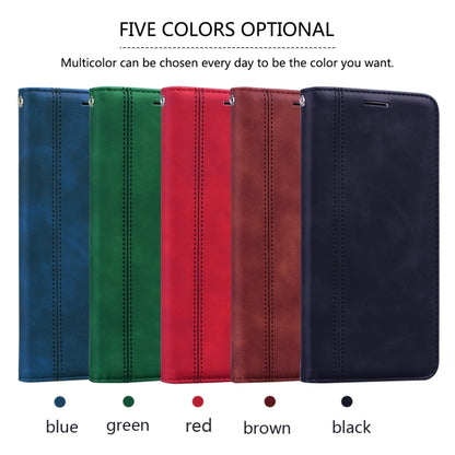 For Huawei P smart 2021 Frosted Business Magnetic Horizontal Flip PU Leather Case with Holder & Card Slot & Lanyard(Red) by AutSpace