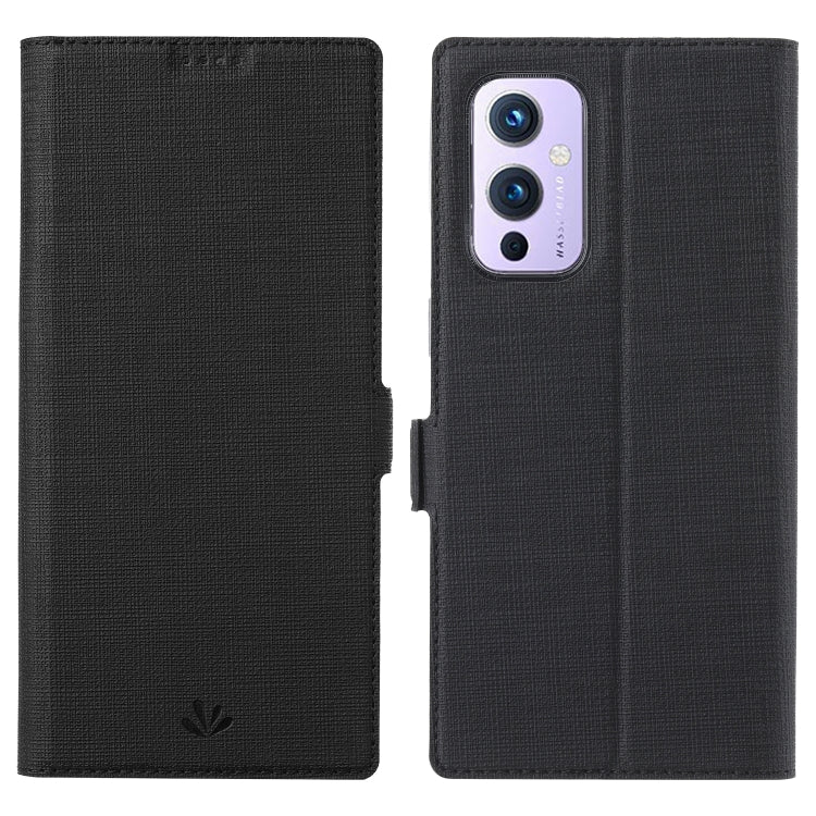 For OnePlus 9 ViLi K Series Shockproof TPU + PU Leather Magnetic Buckle Horizontal Flip Case with Card Slots & Wallet & Holder(Black) by ViLi