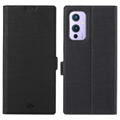 For OnePlus 9 ViLi K Series Shockproof TPU + PU Leather Magnetic Buckle Horizontal Flip Case with Card Slots & Wallet & Holder(Black) by ViLi
