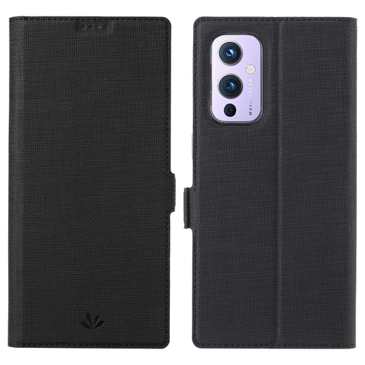 For OnePlus 9 ViLi K Series Shockproof TPU + PU Leather Magnetic Buckle Horizontal Flip Case with Card Slots & Wallet & Holder(Black) by ViLi