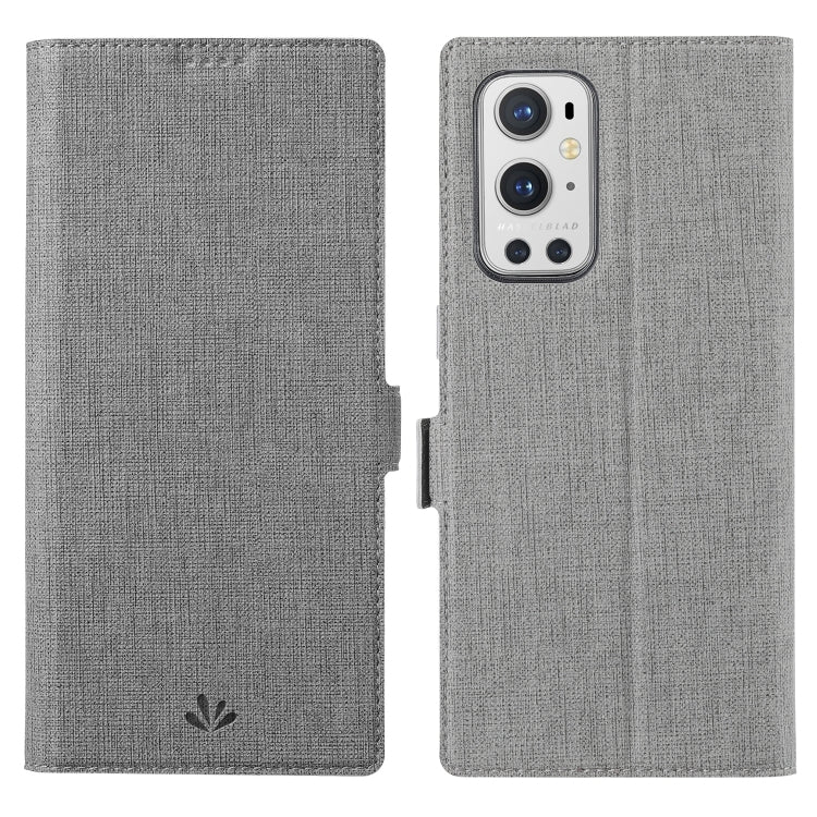 For OnePlus 9 Pro ViLi K Series Shockproof TPU + PU Leather Magnetic Buckle Horizontal Flip Case with Card Slots & Wallet & Holder(Grey) by ViLi