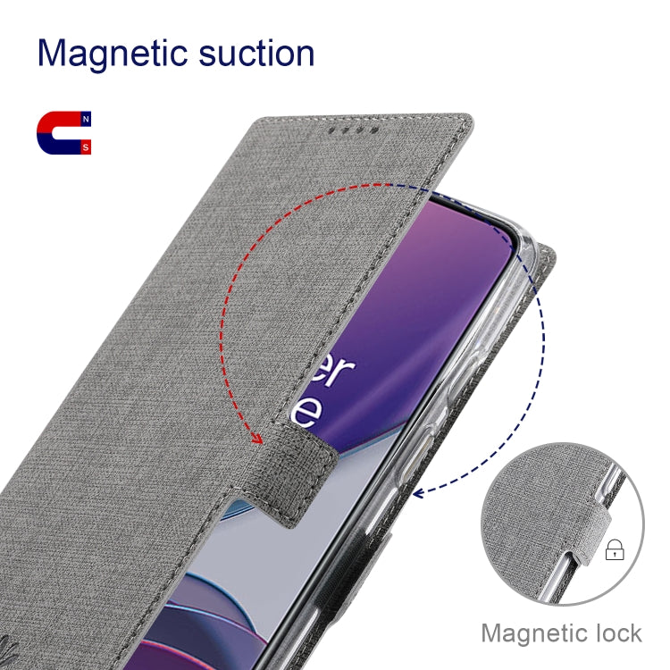 For OnePlus 9 Pro ViLi K Series Shockproof TPU + PU Leather Magnetic Buckle Horizontal Flip Case with Card Slots & Wallet & Holder(Grey) by ViLi