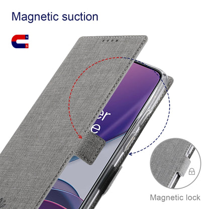 For OnePlus 9 Pro ViLi K Series Shockproof TPU + PU Leather Magnetic Buckle Horizontal Flip Case with Card Slots & Wallet & Holder(Grey) by ViLi