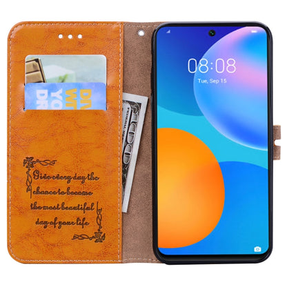 For Huawei P smart 2021 Business Style Oil Wax Texture Horizontal Flip Leather Case with Holder & Card Slots & Wallet(Yellow) by AutSpace