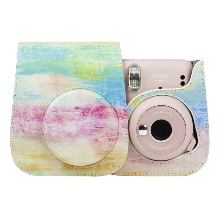 Painted Series Camera Bag with Shoulder Strap for Fujifilm Instax mini 11(Oil Paint) by bashfashion