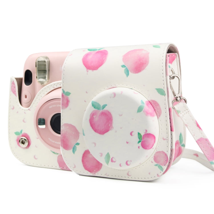 Painted Series Camera Bag with Shoulder Strap for Fujifilm Instax mini 11(Peach) by bashfashion