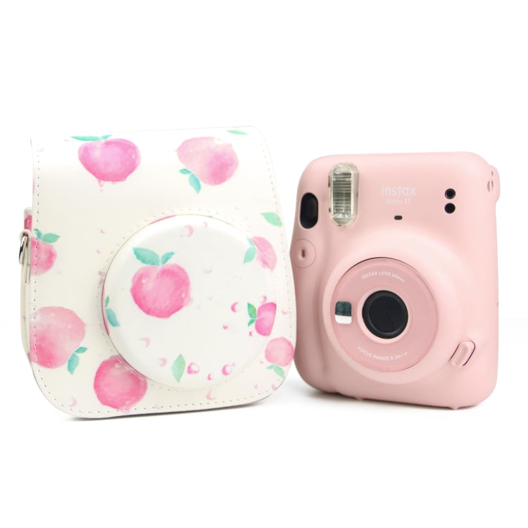 Painted Series Camera Bag with Shoulder Strap for Fujifilm Instax mini 11(Peach) by bashfashion