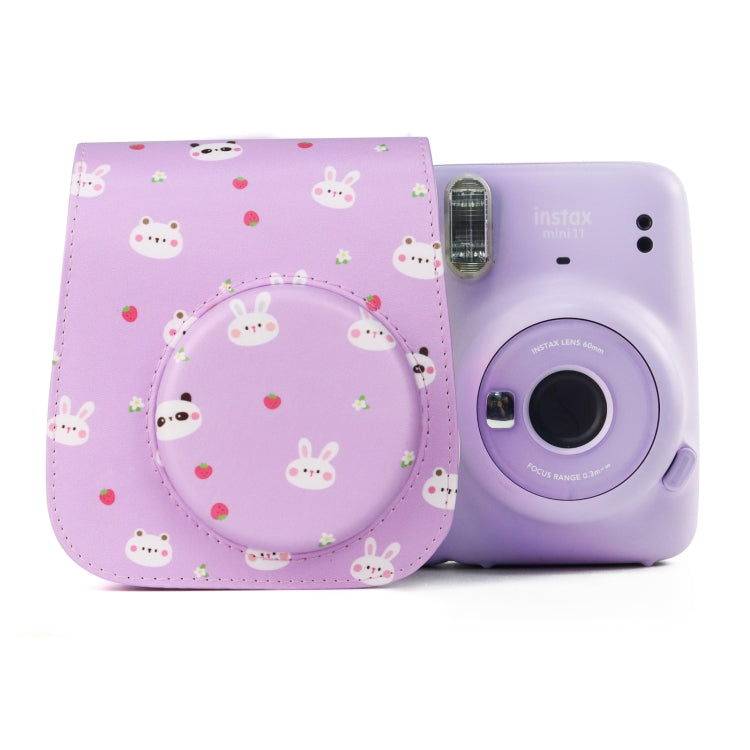 Painted Series Camera Bag with Shoulder Strap for Fujifilm Instax mini 11(Fruit Animal) by bashfashion