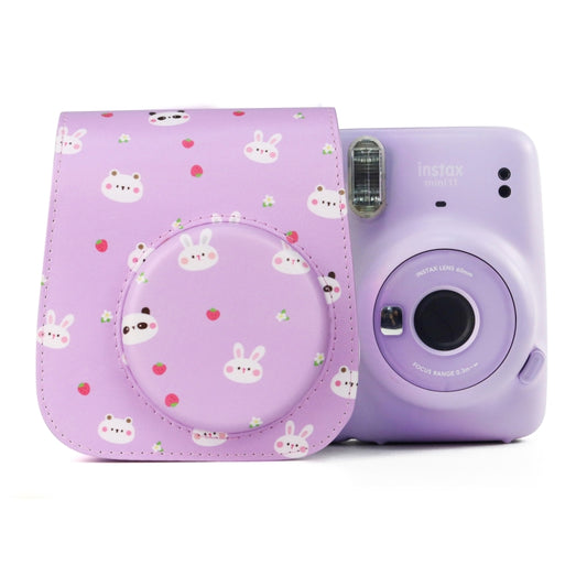 Painted Series Camera Bag with Shoulder Strap for Fujifilm Instax mini 11(Fruit Animal) by bashfashion