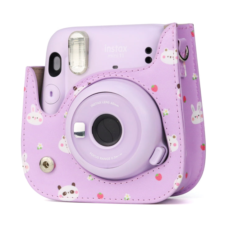 Painted Series Camera Bag with Shoulder Strap for Fujifilm Instax mini 11(Fruit Animal) by bashfashion