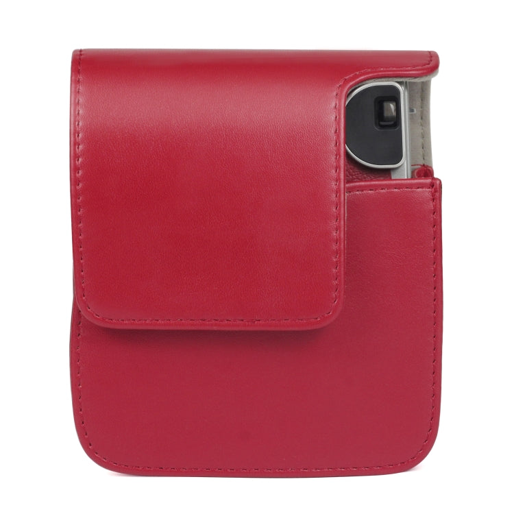 Solid Color PU Camera Bag with Shoulder Strap for Fujifilm Instax mini 90(Red) by bashfashion