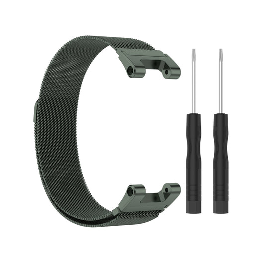 For Amazfit T-Rex Pro / Amazfit T-Rex Milanese Magnetic Metal Watch Band(Olive Green) by bashfashion