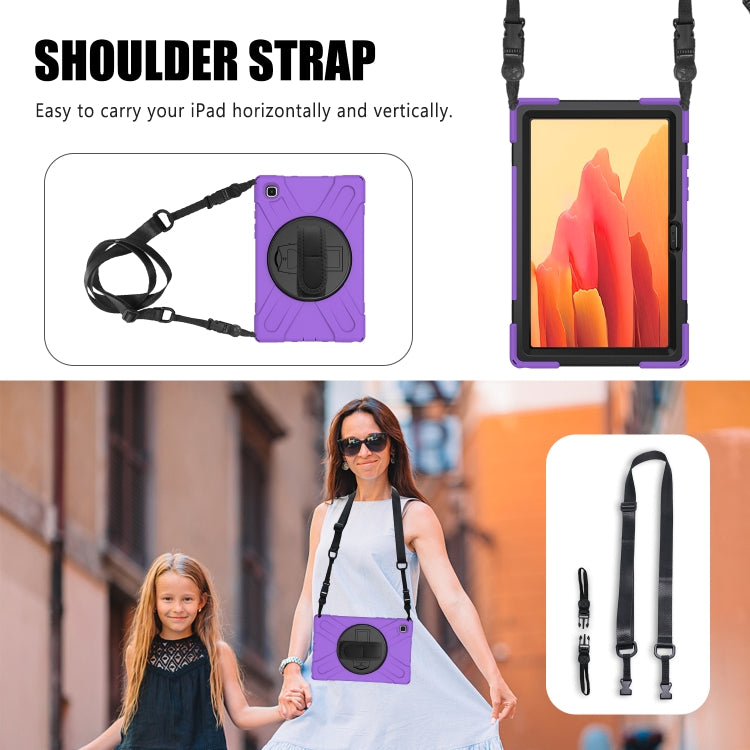 For Samsung Galaxy Tab A7 10.4 2020 T500 / T505 Shockproof Colorful Silicone + PC Protective Case with Holder & Shoulder Strap & Hand Strap(Purple) by bashfashion
