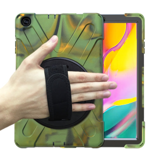 For Samsung Galaxy Tab A 10.1 (2019) T515 / T510 Shockproof Colorful Silicone + PC Protective Case with Holder & Shoulder Strap & Hand Strap(Camouflage) by bashfashion