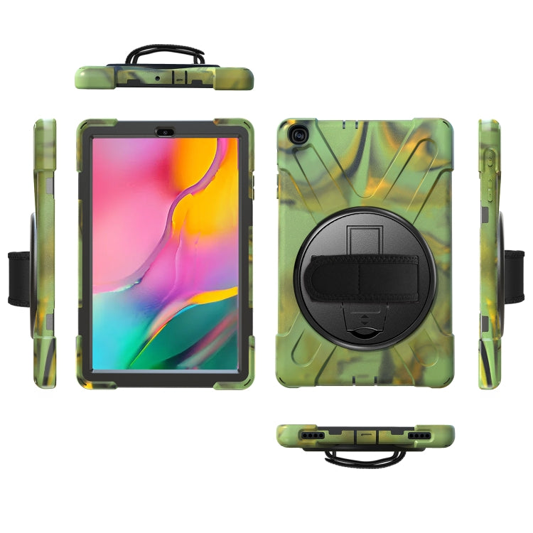 For Samsung Galaxy Tab A 10.1 (2019) T515 / T510 Shockproof Colorful Silicone + PC Protective Case with Holder & Shoulder Strap & Hand Strap(Camouflage) by bashfashion
