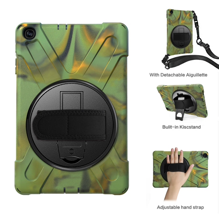 For Samsung Galaxy Tab A 10.1 (2019) T515 / T510 Shockproof Colorful Silicone + PC Protective Case with Holder & Shoulder Strap & Hand Strap(Camouflage) by bashfashion