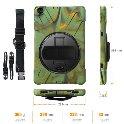 For Samsung Galaxy Tab A 10.1 (2019) T515 / T510 Shockproof Colorful Silicone + PC Protective Case with Holder & Shoulder Strap & Hand Strap(Camouflage) by bashfashion