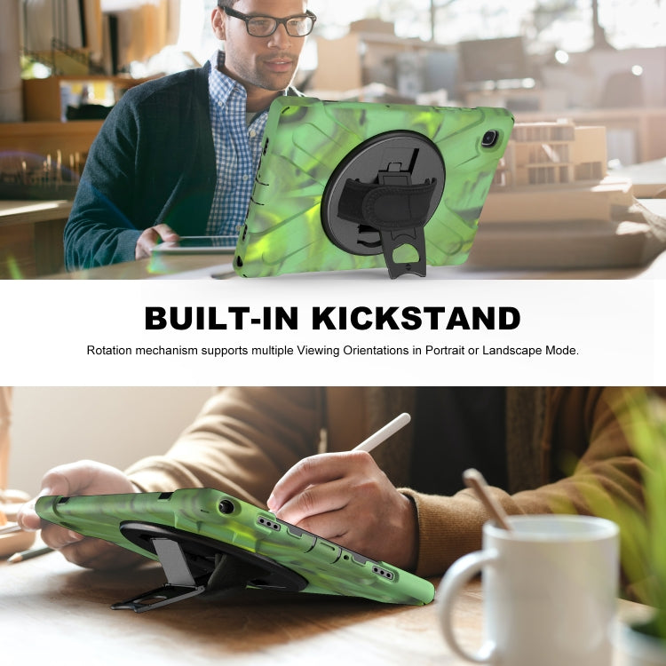 For Samsung Galaxy Tab A7 10.4 2020 T500 / T505 Shockproof Colorful Silicone + PC Protective Case with Holder & Shoulder Strap & Hand Strap & Screen Protector(Camouflage) by bashfashion