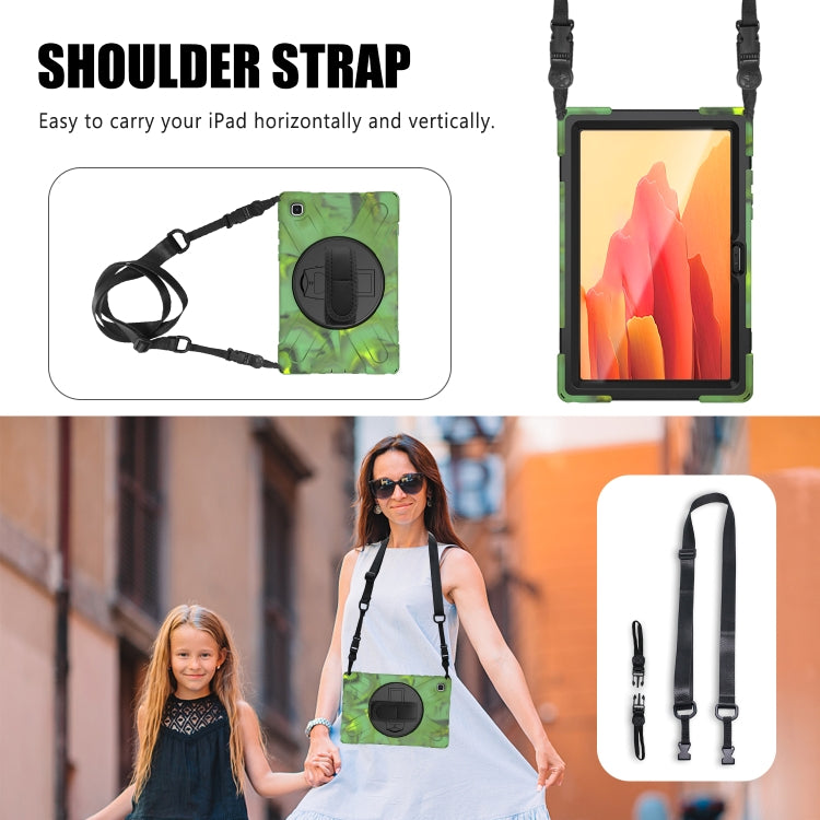 For Samsung Galaxy Tab A7 10.4 2020 T500 / T505 Shockproof Colorful Silicone + PC Protective Case with Holder & Shoulder Strap & Hand Strap & Screen Protector(Camouflage) by bashfashion